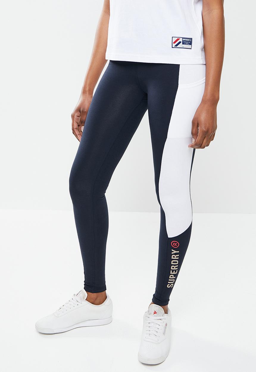 Superdry. - Active lifestyle full length leggings - navy