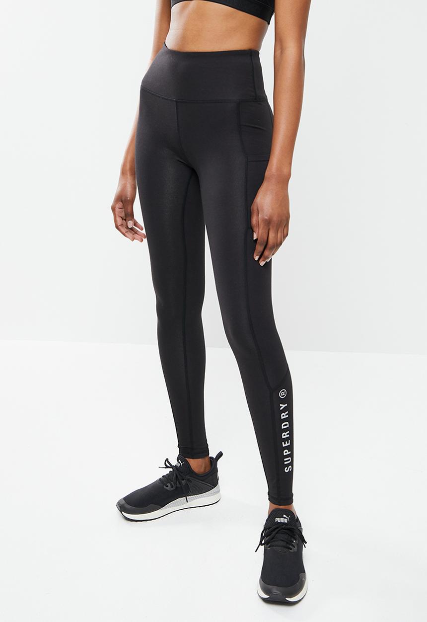 Superdry. - Active lifestyle full length leggings - black