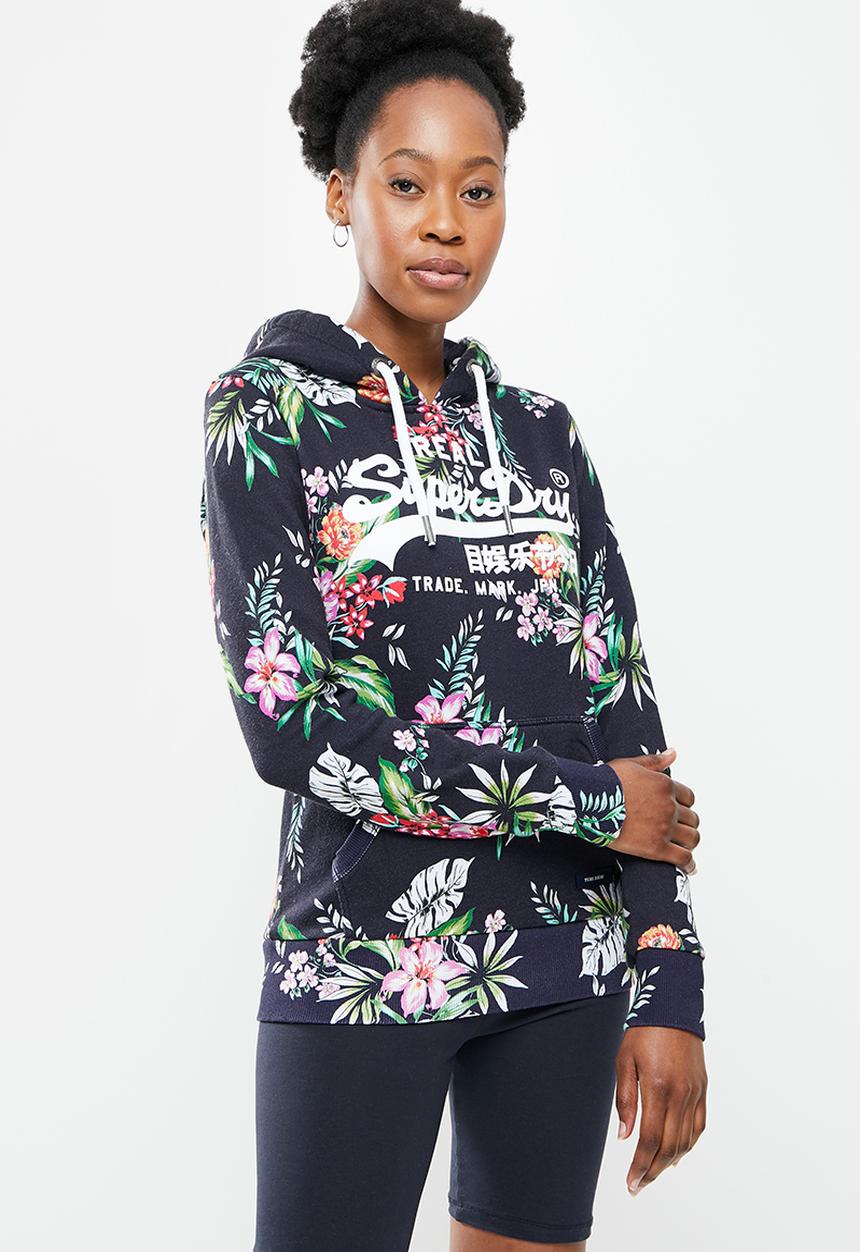 Superdry. - Vl aop hoodie - navy 