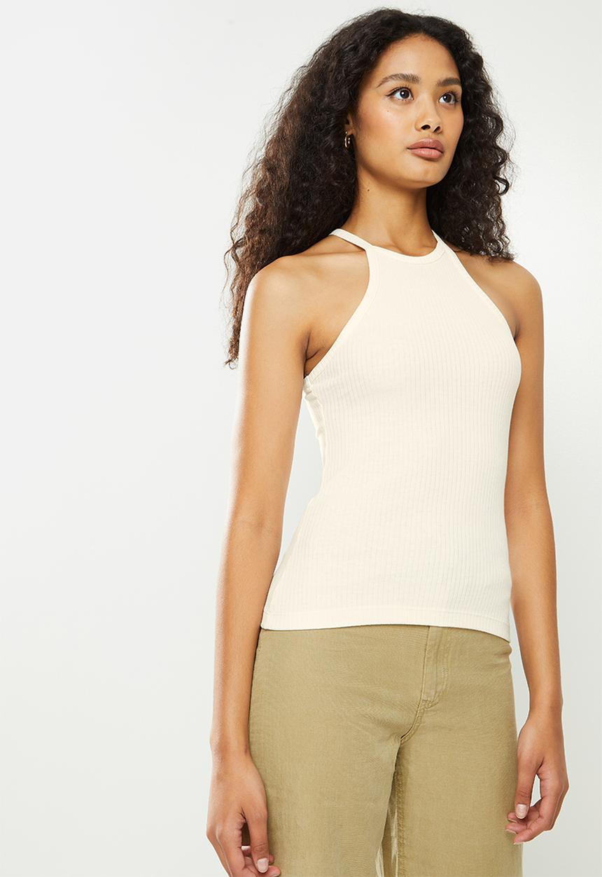 Vero Moda - Polly halterneck top - snow white