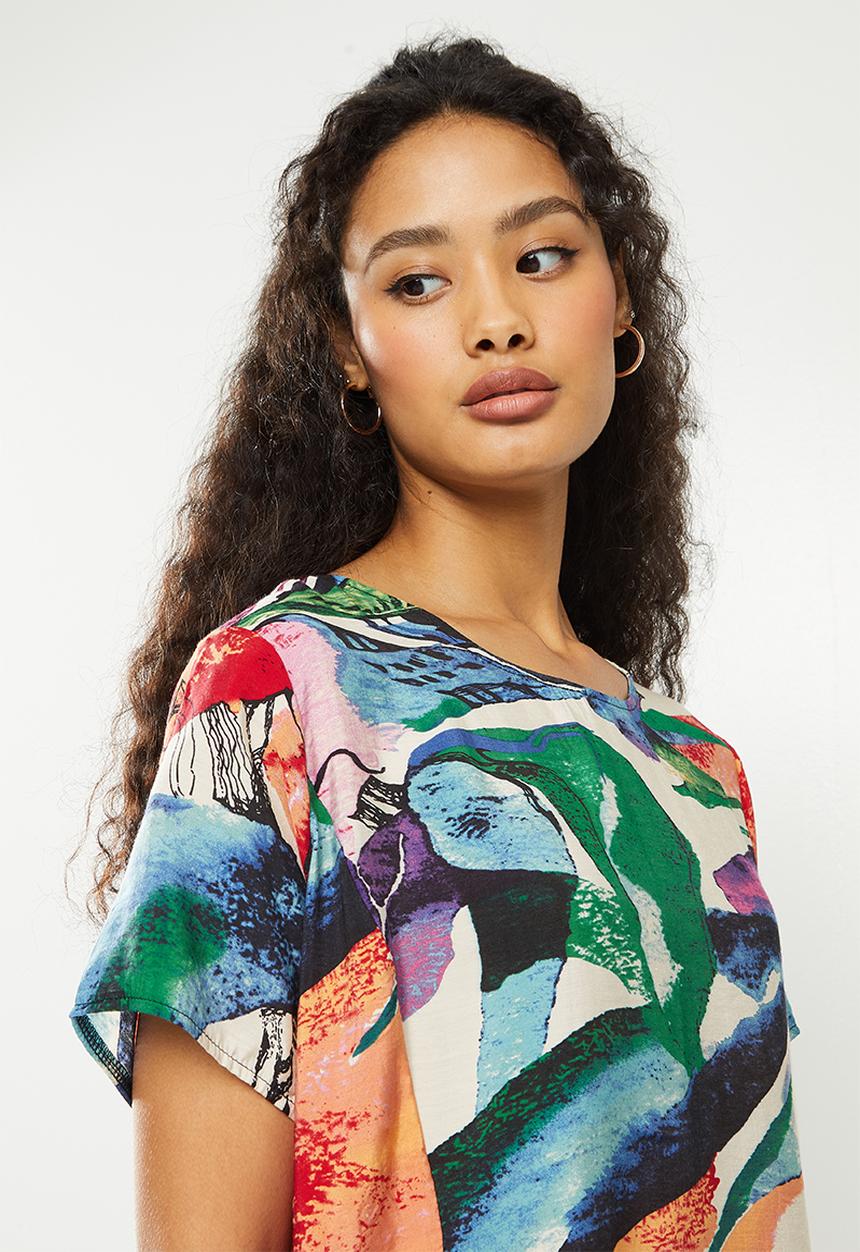Stella Morgan - Printed shift dress - multi pink