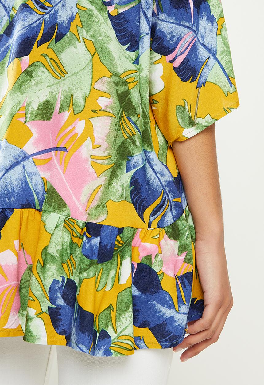 Stella Morgan - Tropical oversized blouse top - multicolour
