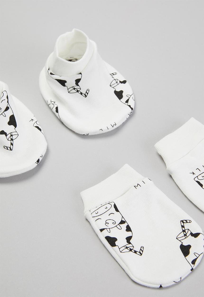 Pop Candy - Beanie, mittens & booties set - cream