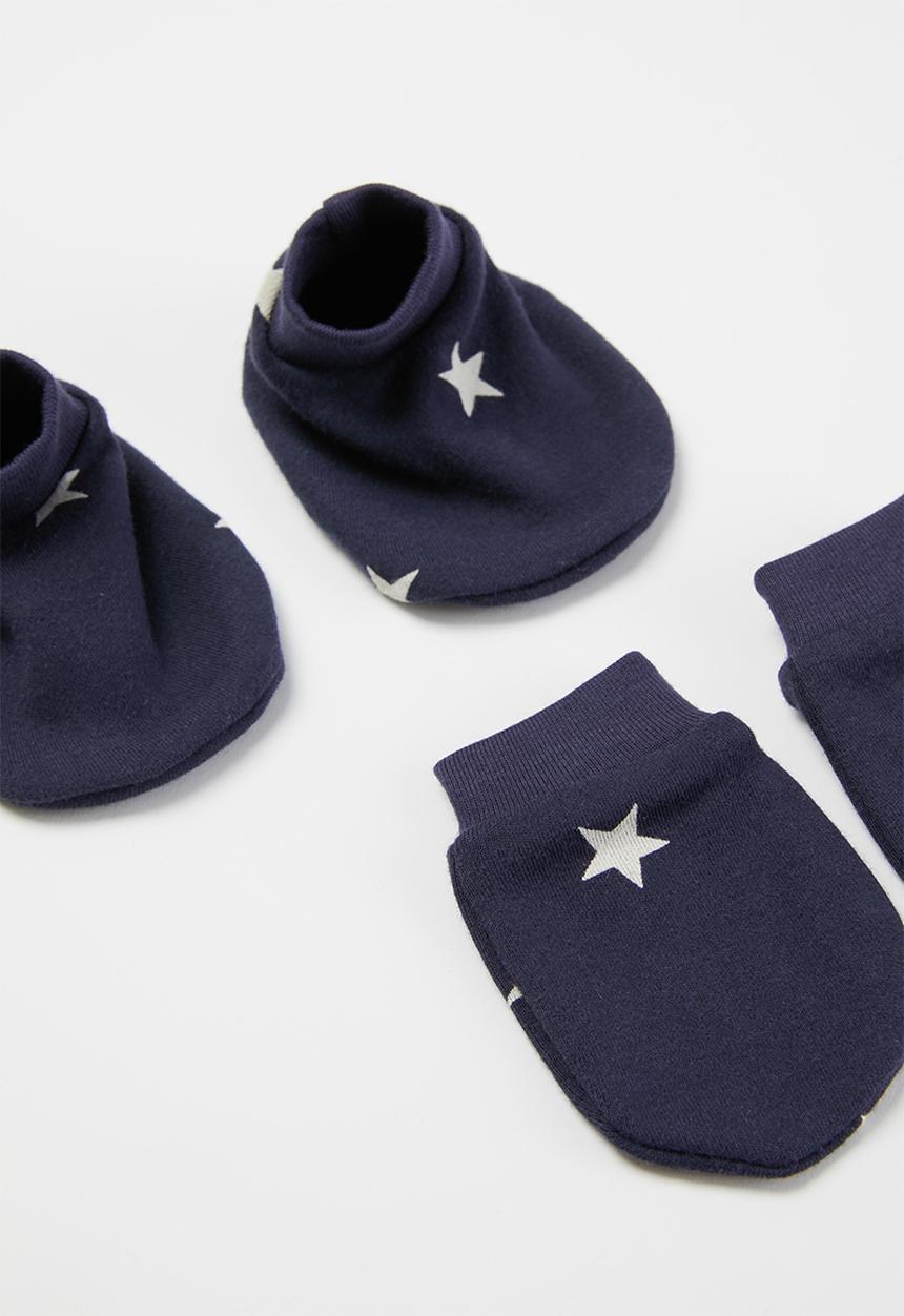 Pop Candy - Beanie, mittens & booties set - navy