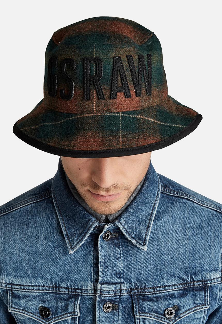 G-STAR - Wool check bucket hat - multi