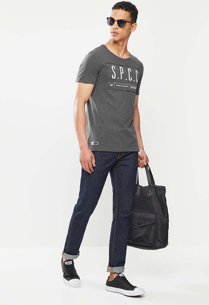 S.P.C.C - Dettori regular fit straight hem tee - charcoal