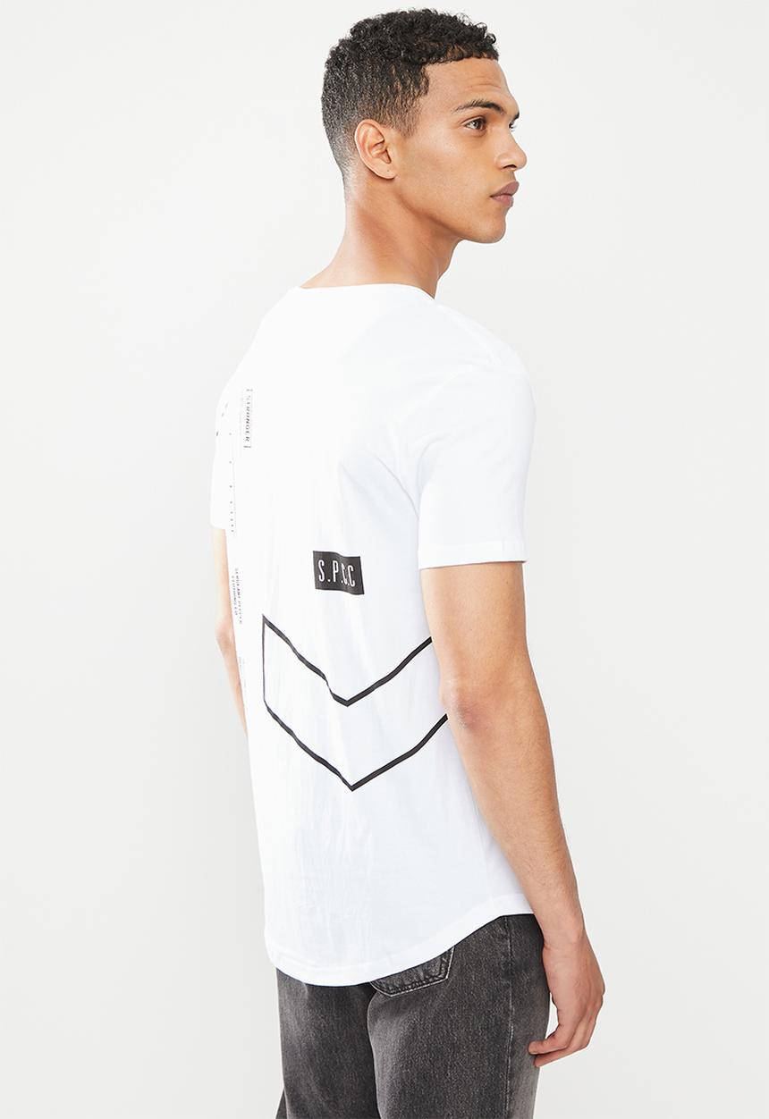 S.P.C.C - Blunt regular fit scooped hem tee - white