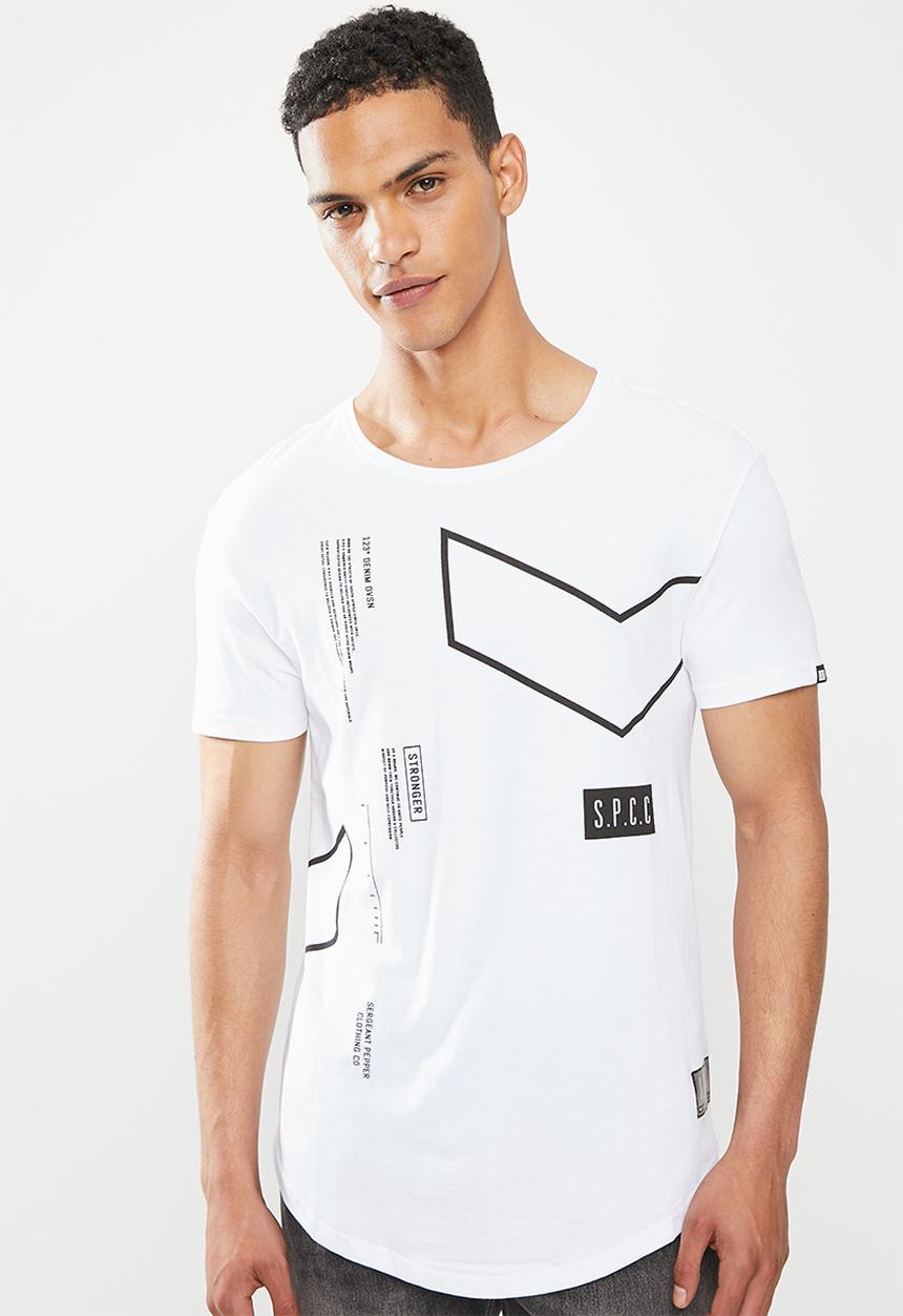 S.P.C.C - Blunt regular fit scooped hem tee - white