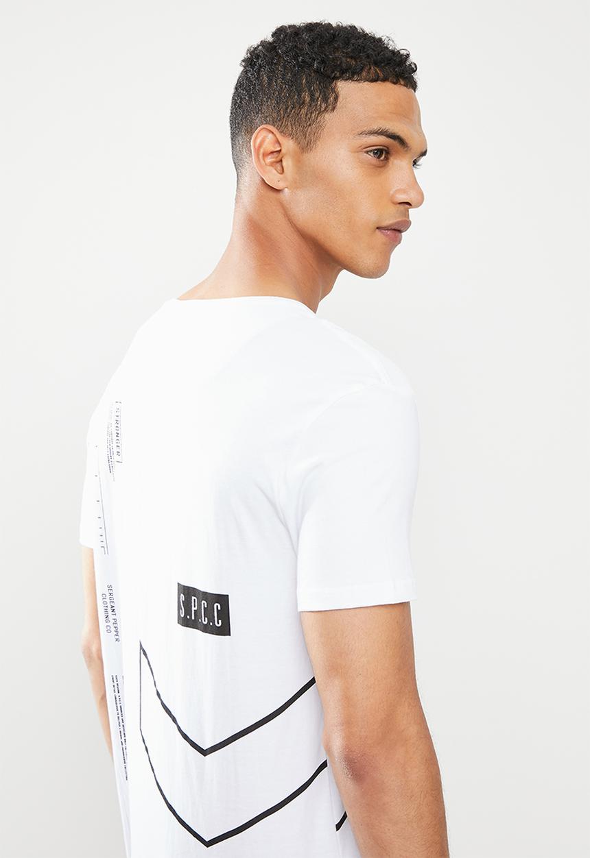 S.P.C.C - Blunt regular fit scooped hem tee - white
