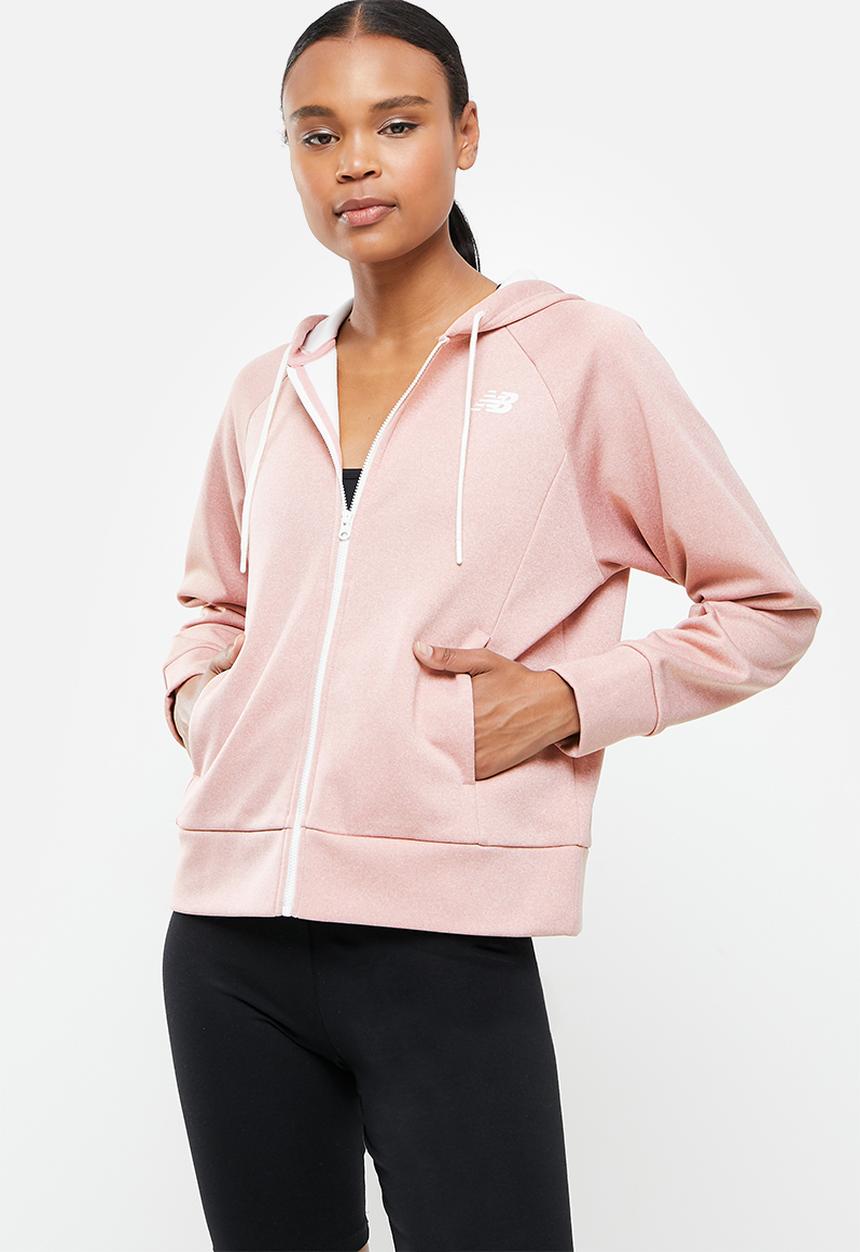 New Balance  - Relentless fleece full zip print - pink