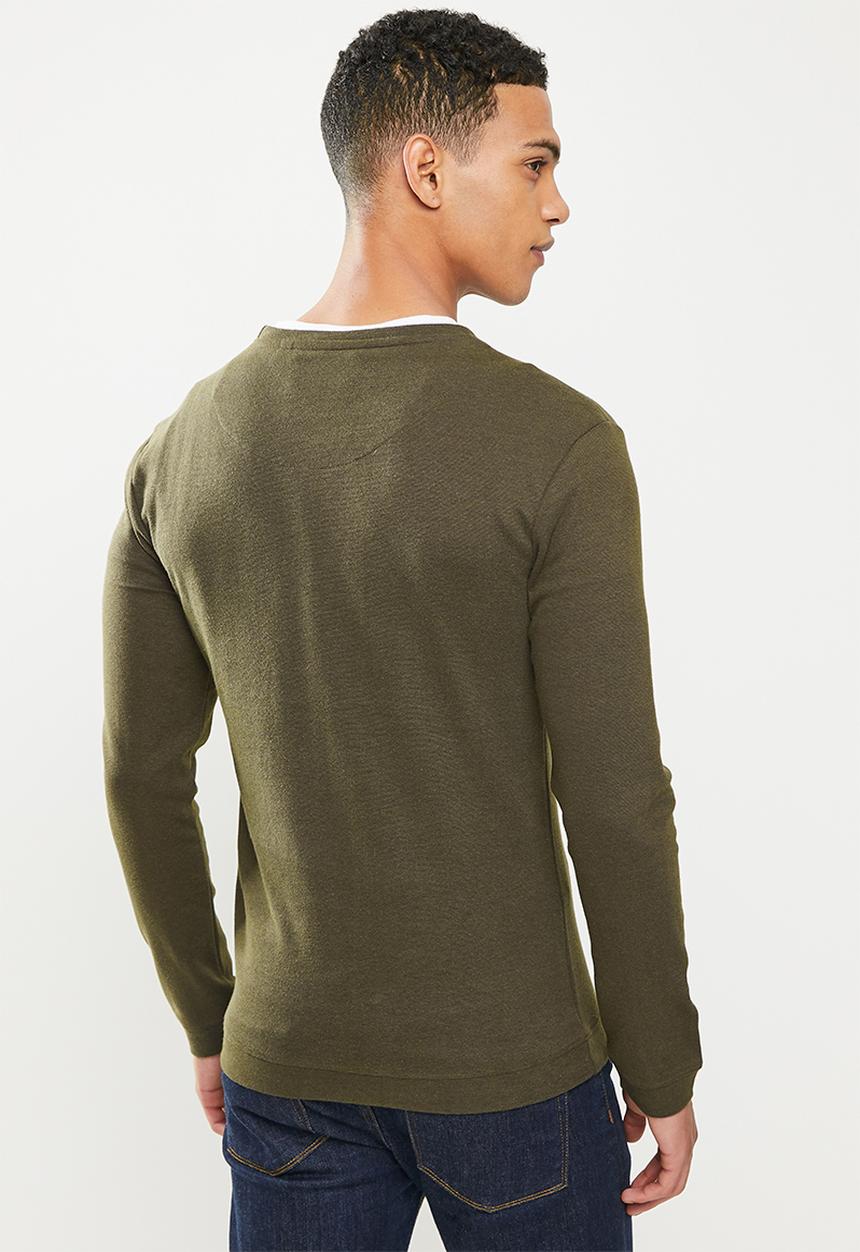 S.P.C.C - Ronson slimline fit straight hem, long sleeve top - green