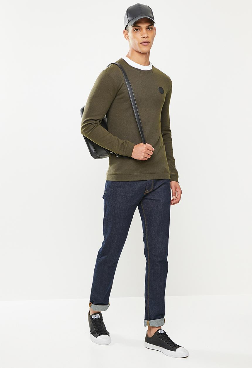 S.P.C.C - Ronson slimline fit straight hem, long sleeve top - green