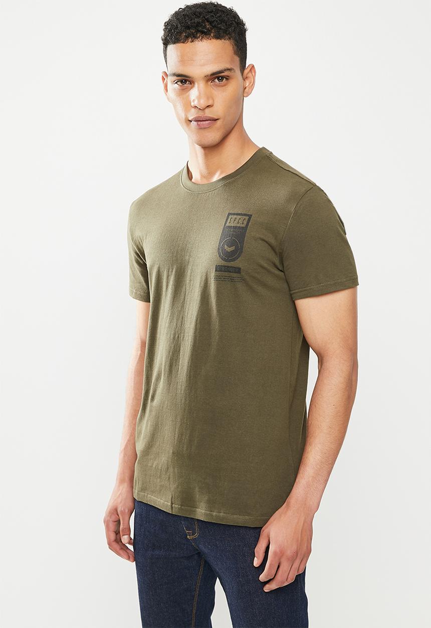 S.P.C.C - Frost regular fit stepped hem tee - green