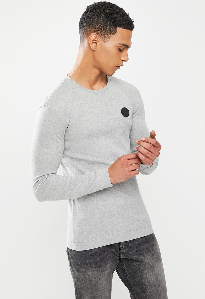 S.P.C.C - Ronson slimline fit straight hem, long sleeve top - grey