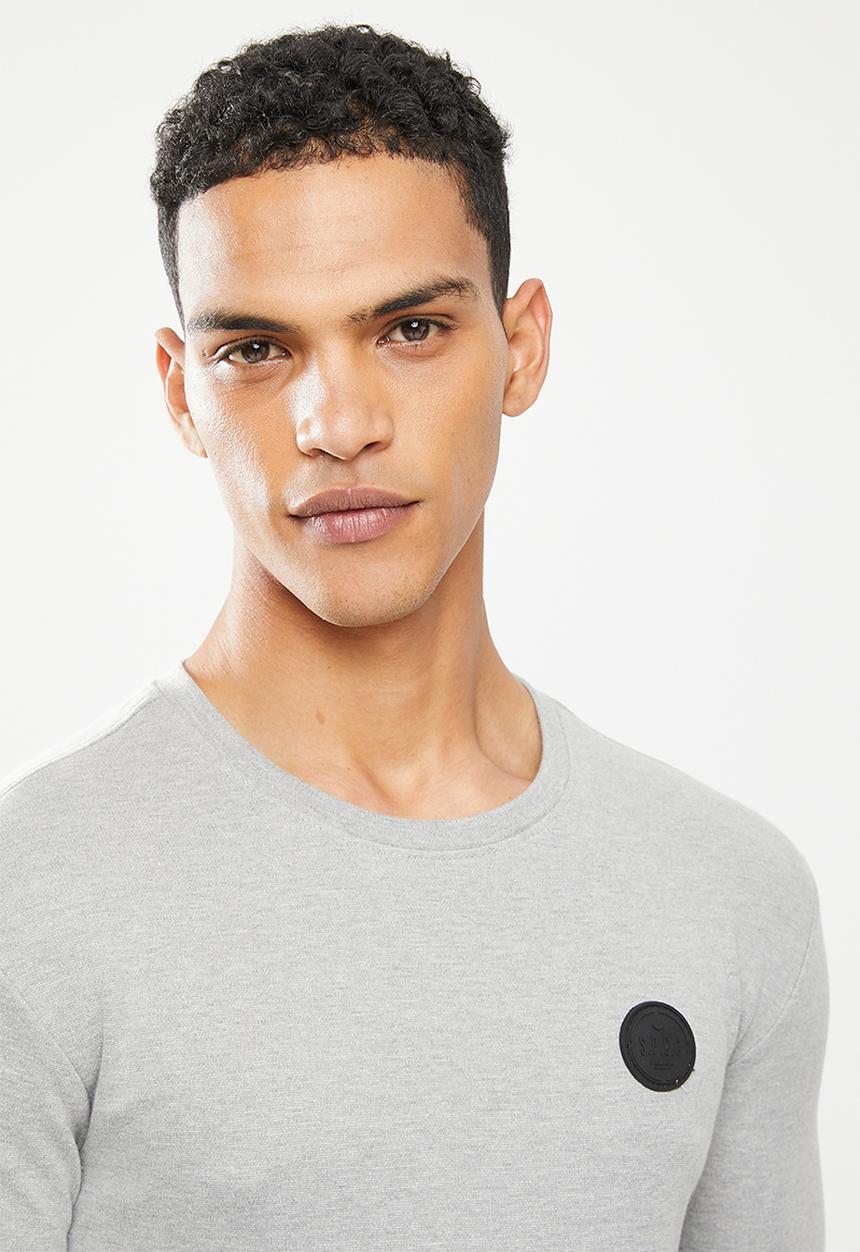 S.P.C.C - Ronson slimline fit straight hem, long sleeve top - grey