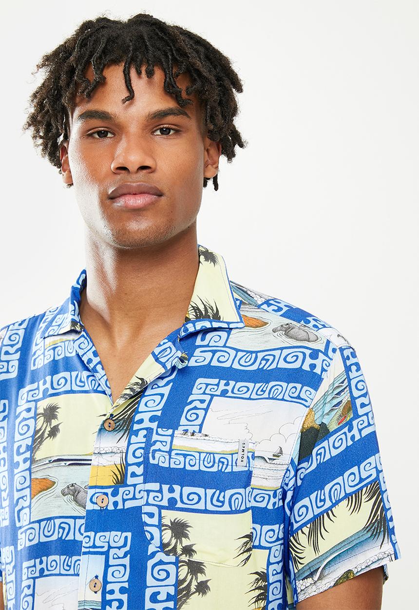 Holmes Bro's - Keep life wild short sleeve shirt - blue