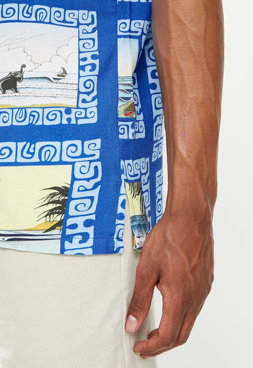 Holmes Bro's - Keep life wild short sleeve shirt - blue