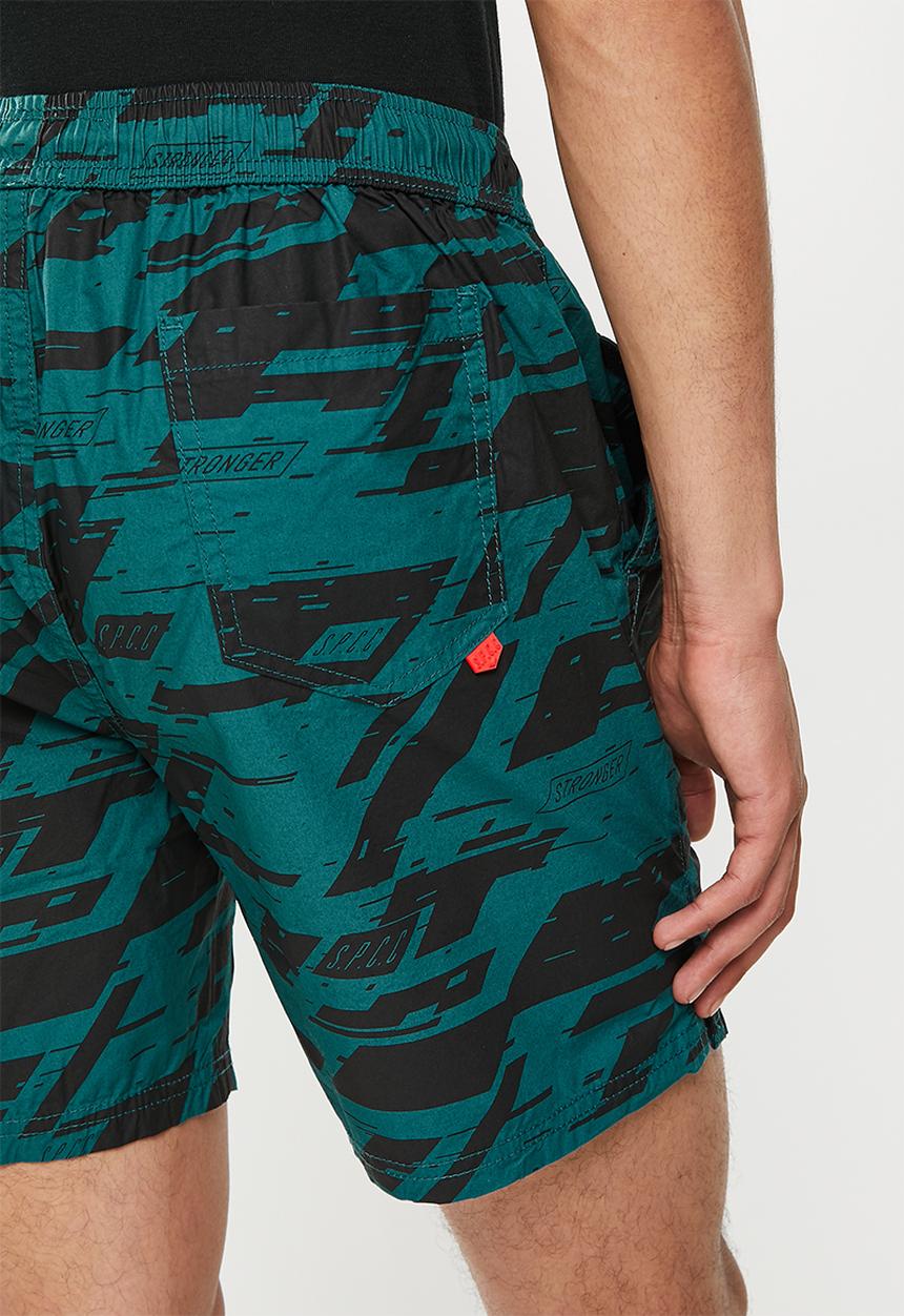S.P.C.C - Gaudin regular fit elasticated shorts - blue & black 