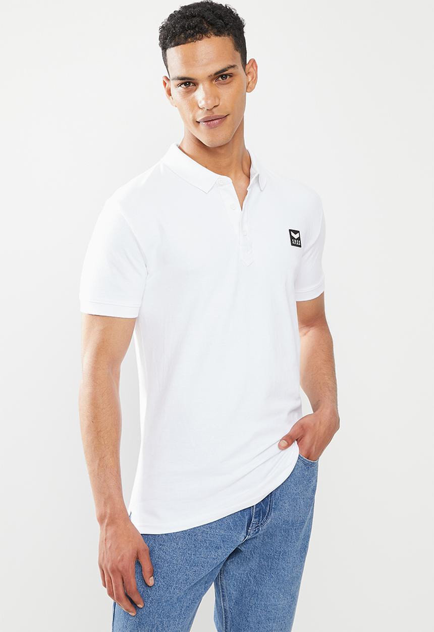 S.P.C.C - Cayenne slimline fit side slit straight hem polo - white 
