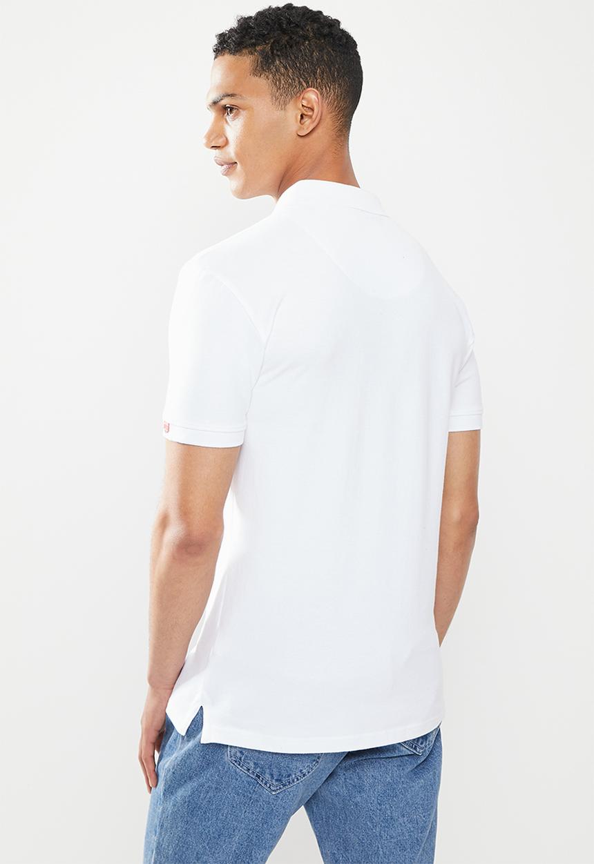 S.P.C.C - Cayenne slimline fit side slit straight hem polo - white 