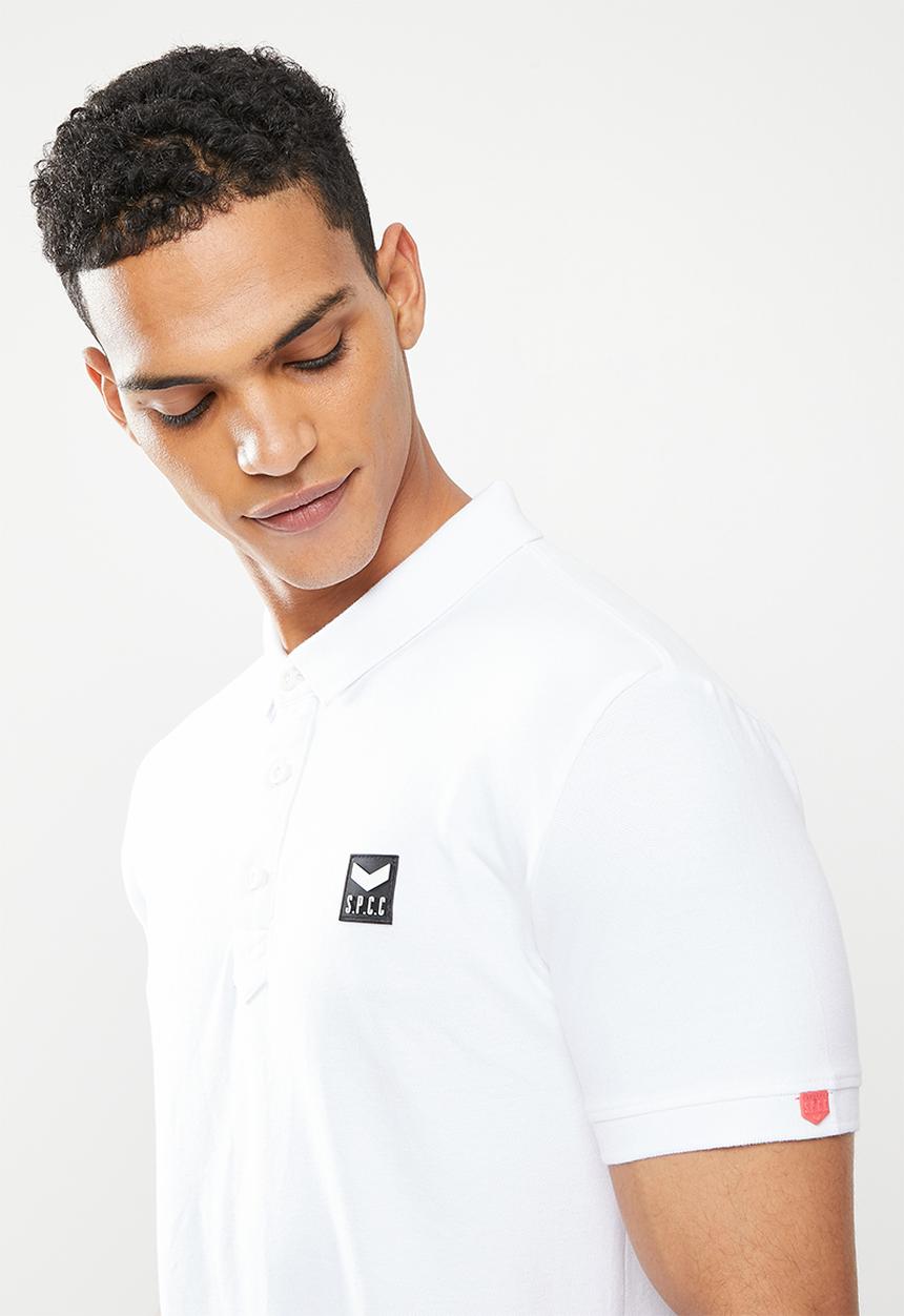 S.P.C.C - Cayenne slimline fit side slit straight hem polo - white 