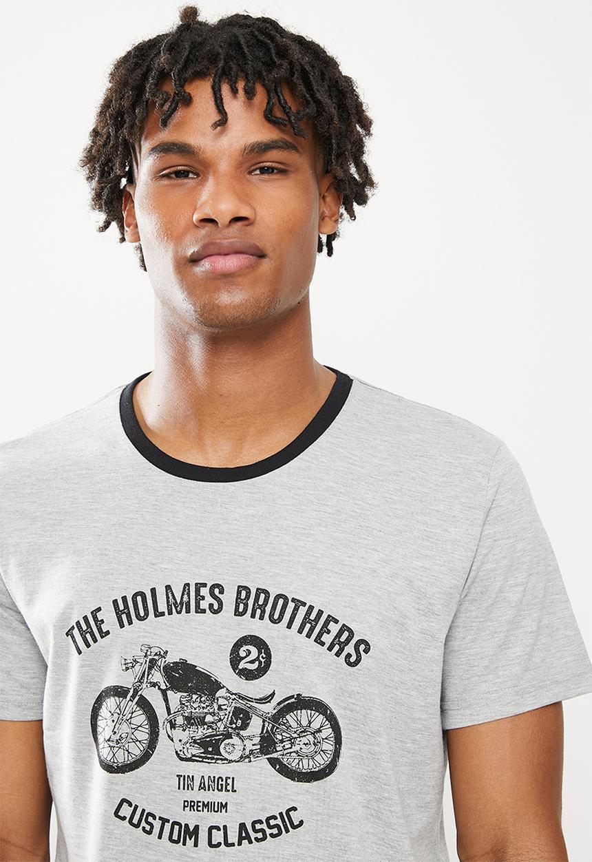 Holmes Bro's - Happy days short sleeve tee - grey