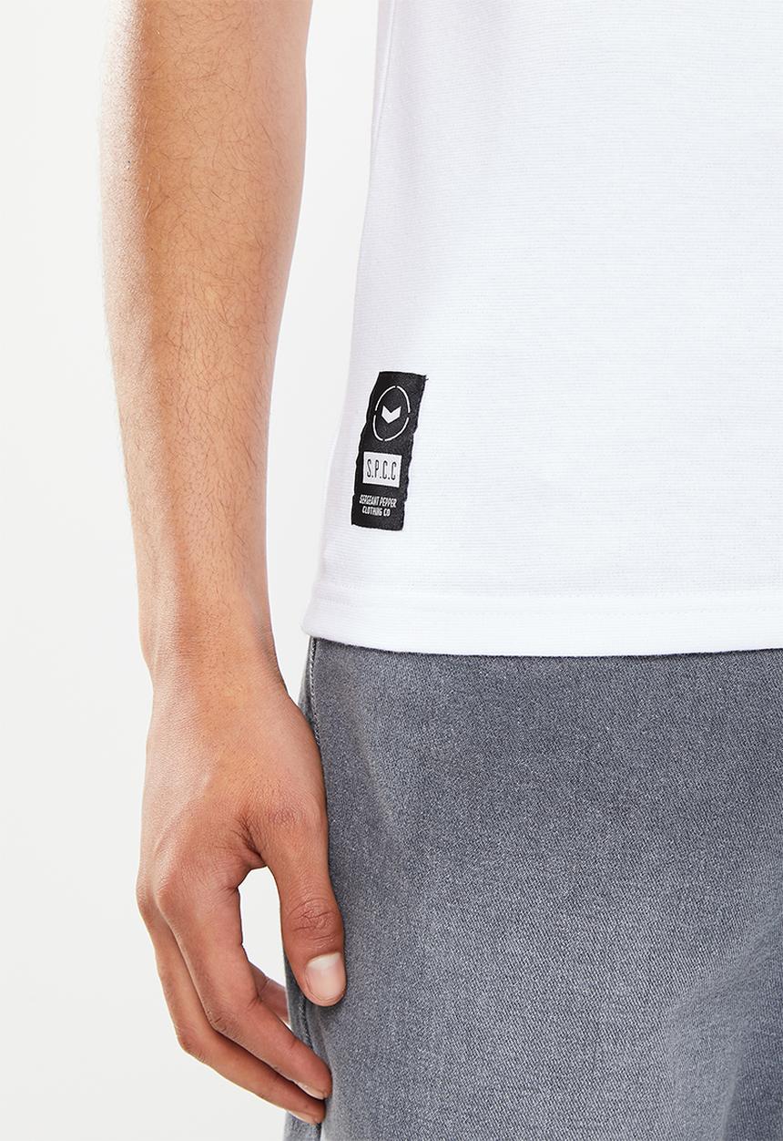 S.P.C.C - Madden slimline fit straight hem tee - white