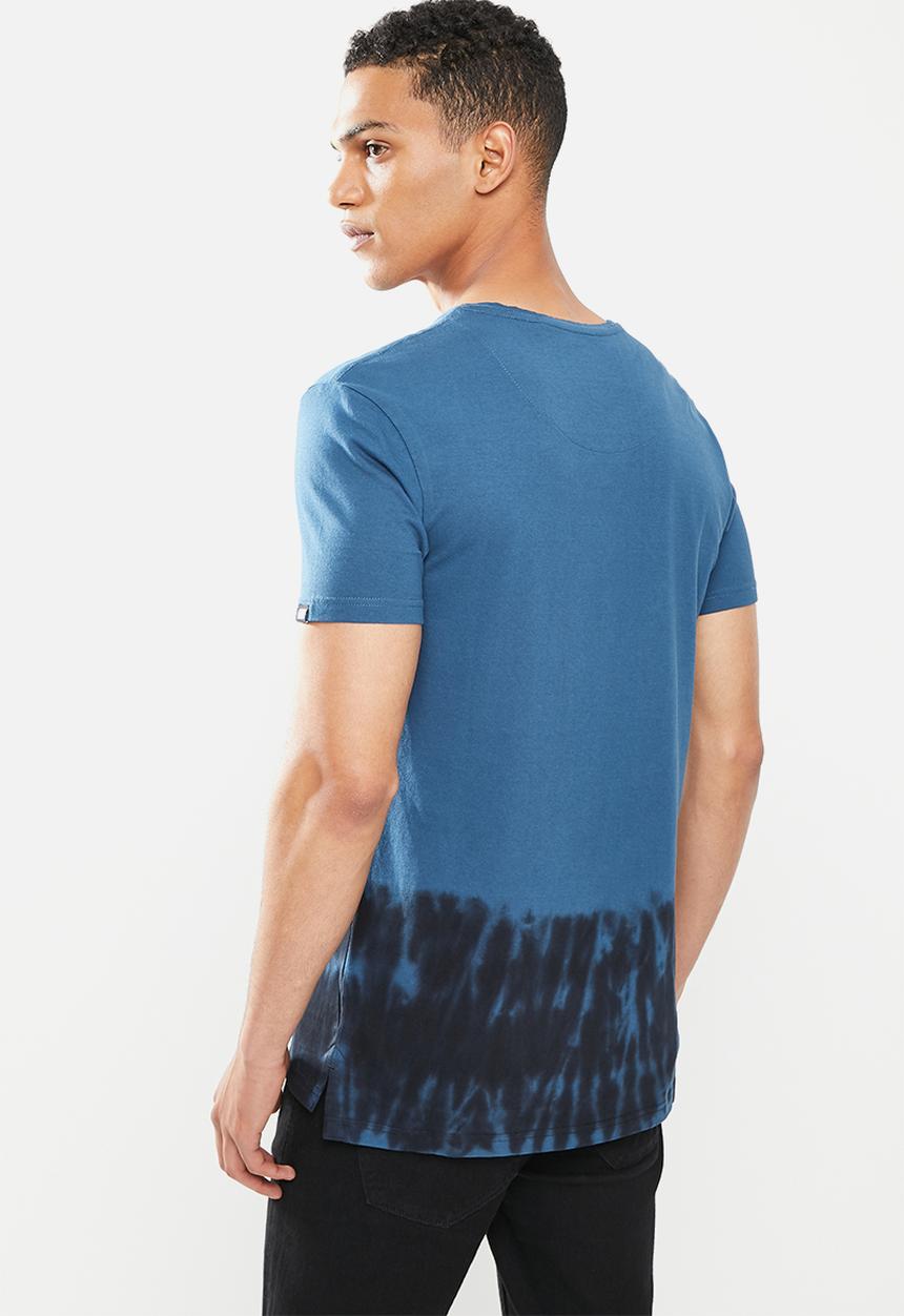 S.P.C.C - Basu regular fit stepped hem tee - blue & black 