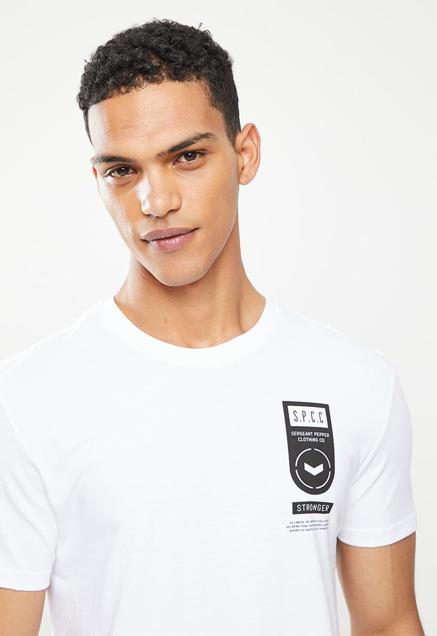 S.P.C.C - Frost regular fit stepped hem tee - white