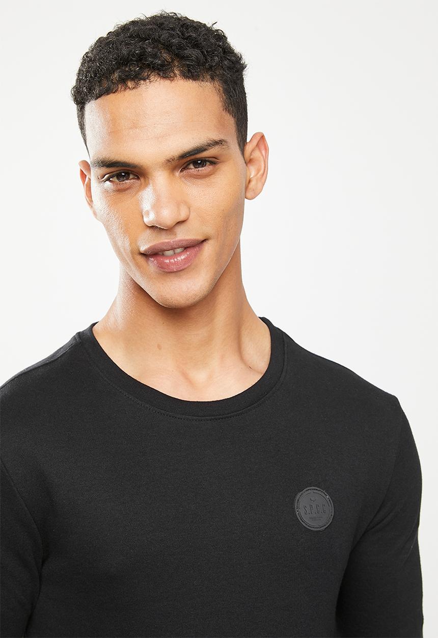 S.P.C.C - Ronson slimline fit straight hem, long sleeve top - black