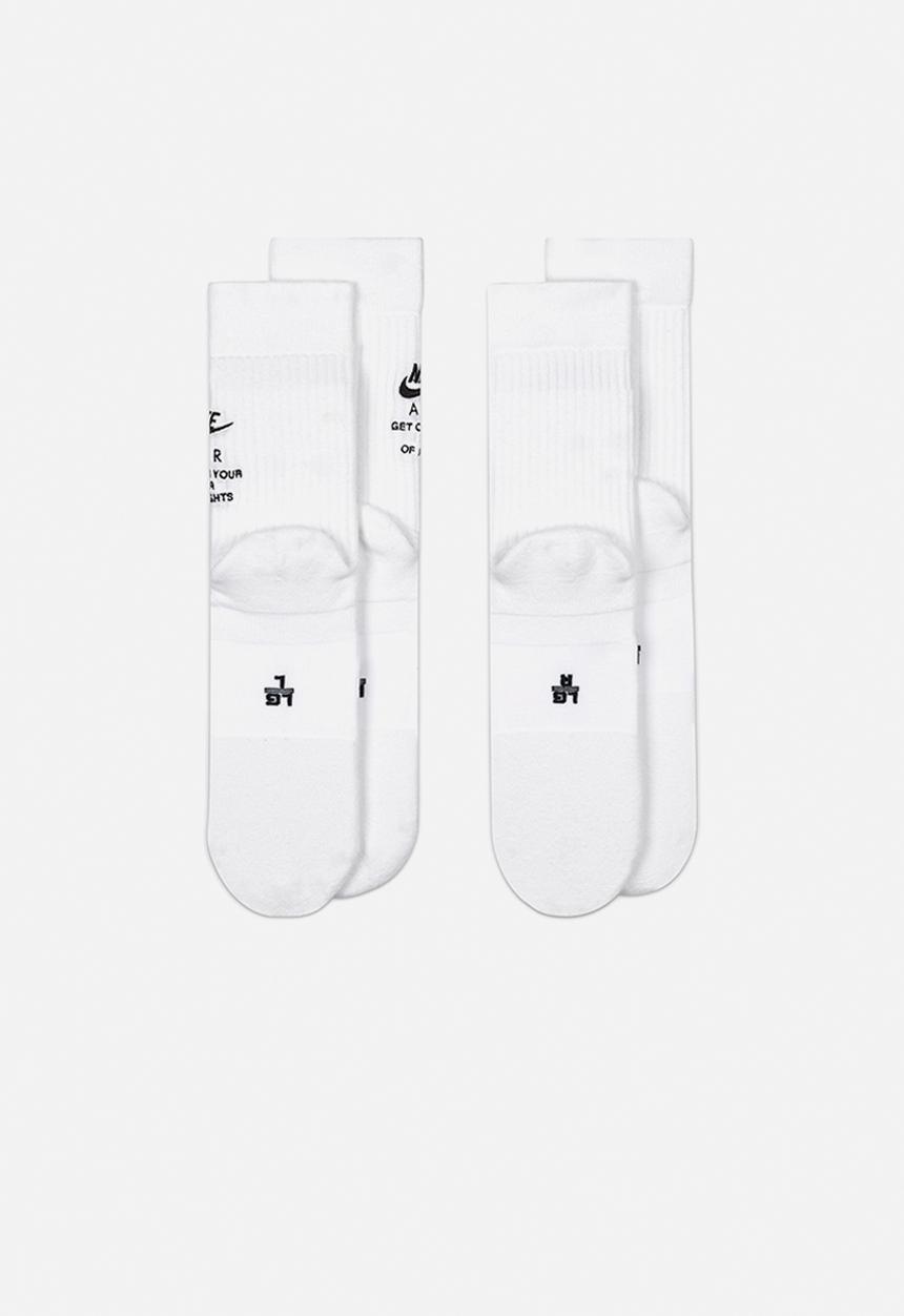 Nike - U snkr sox crew 2-pack - nike air - white