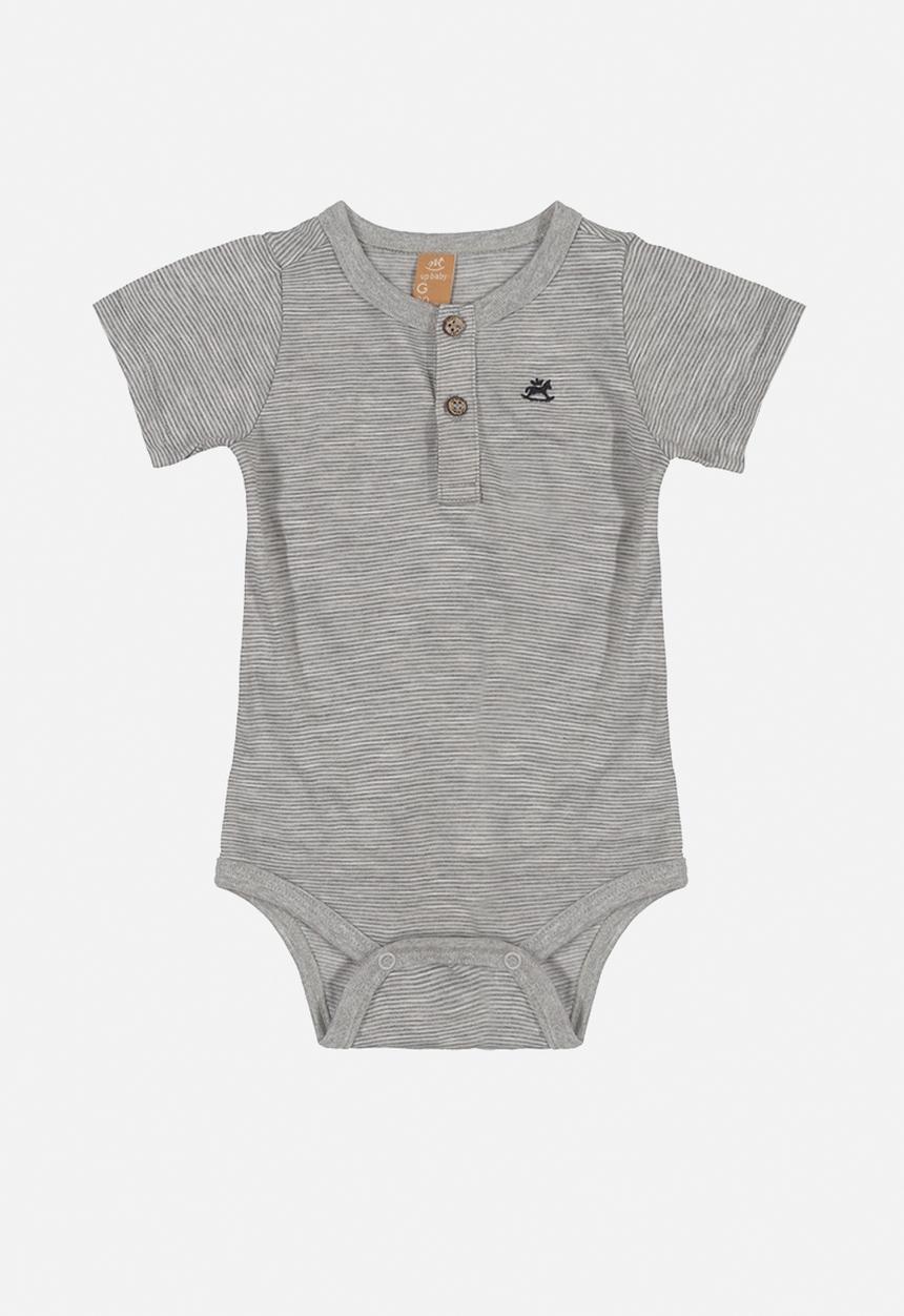 UP Baby - Baby boys bodysuit & shorts set - grey & black
