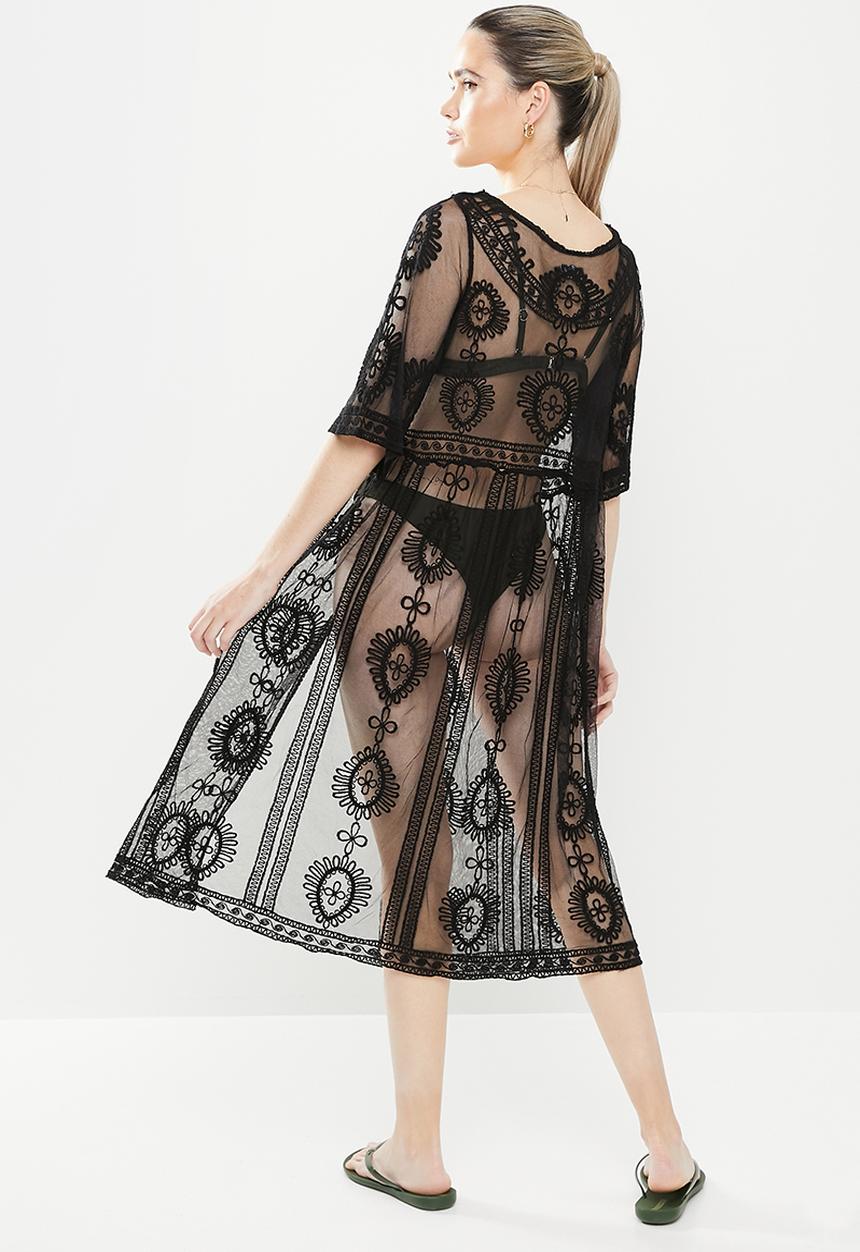 dailyfriday - Tie front kaftan - black