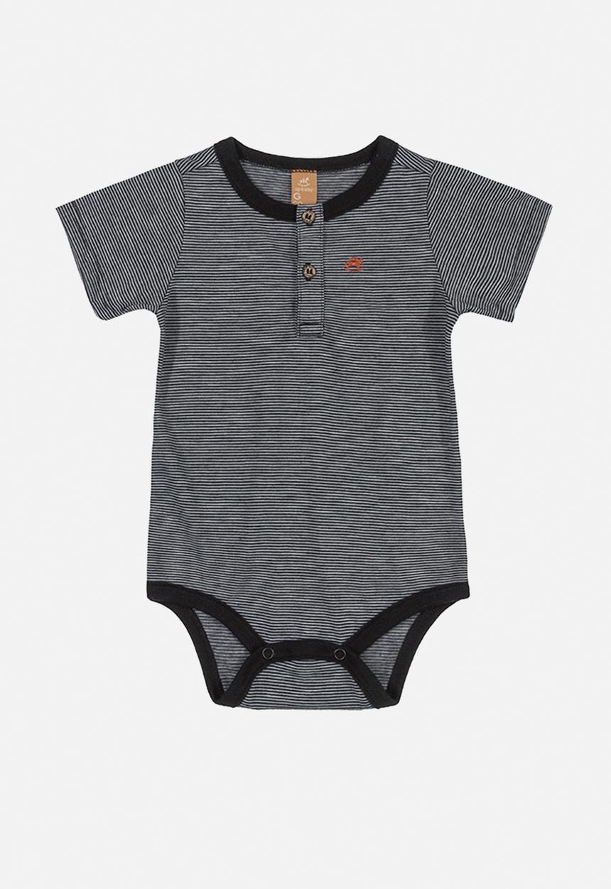 UP Baby - Boys yarn dyed bodysuit & shorts set - black & rust 