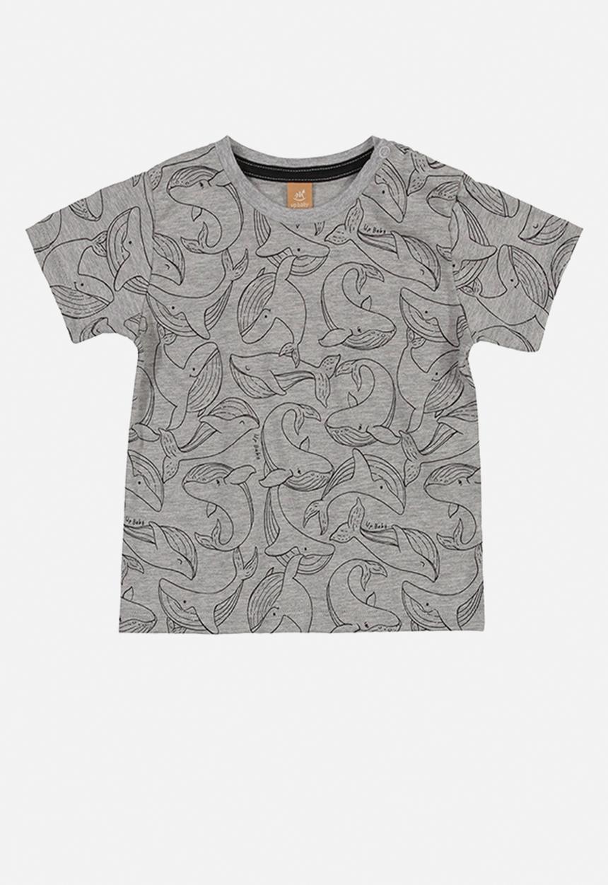UP Baby - Baby boys dungaree & tee set - grey & black