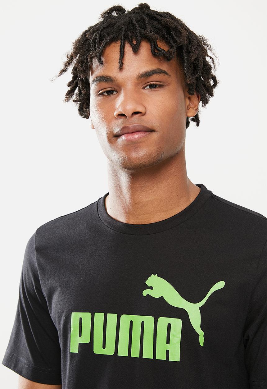 PUMA - Ess logo tee m - black/green flash