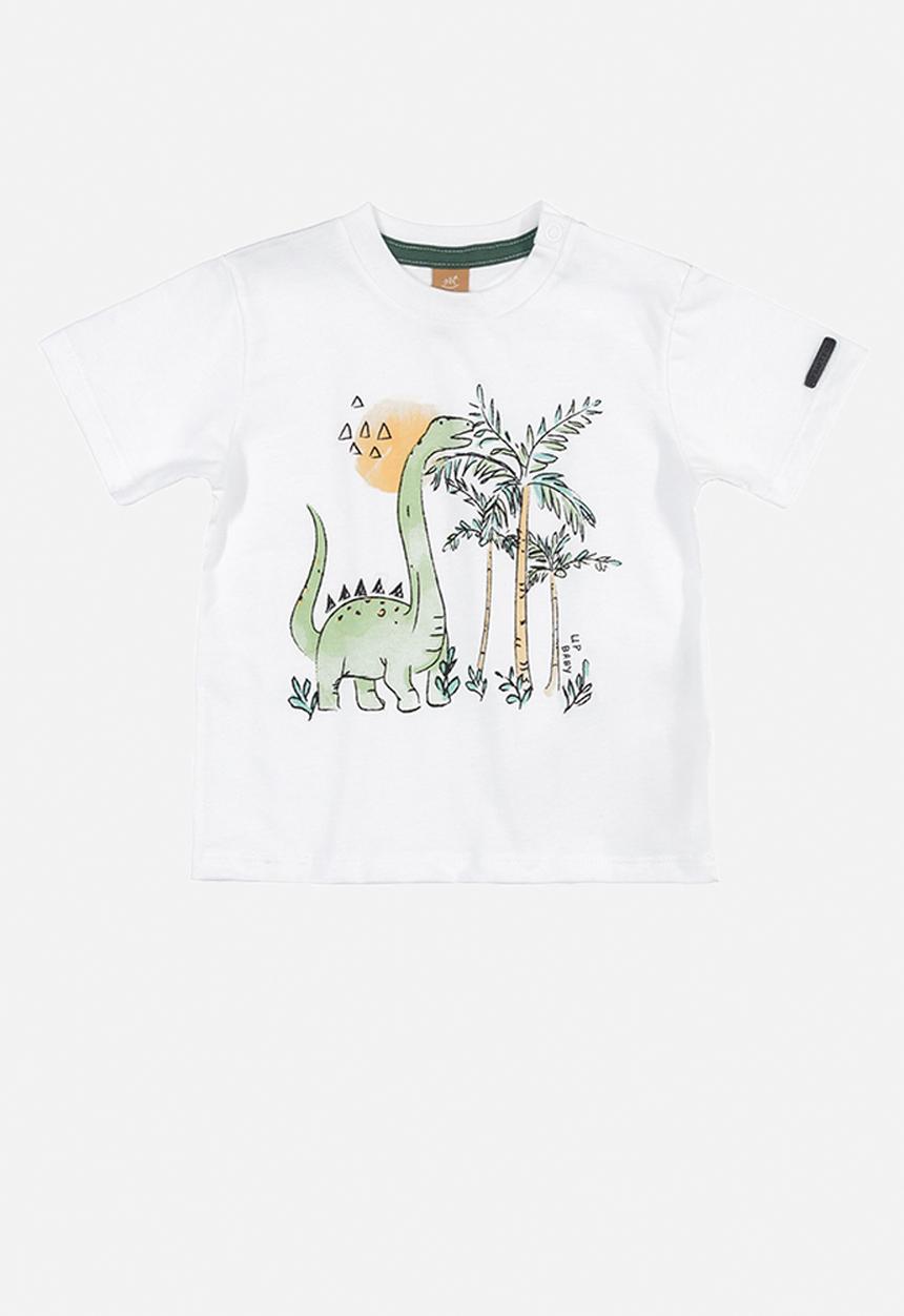 UP Baby - Baby boys graphic tee & shorts set - white & olive
