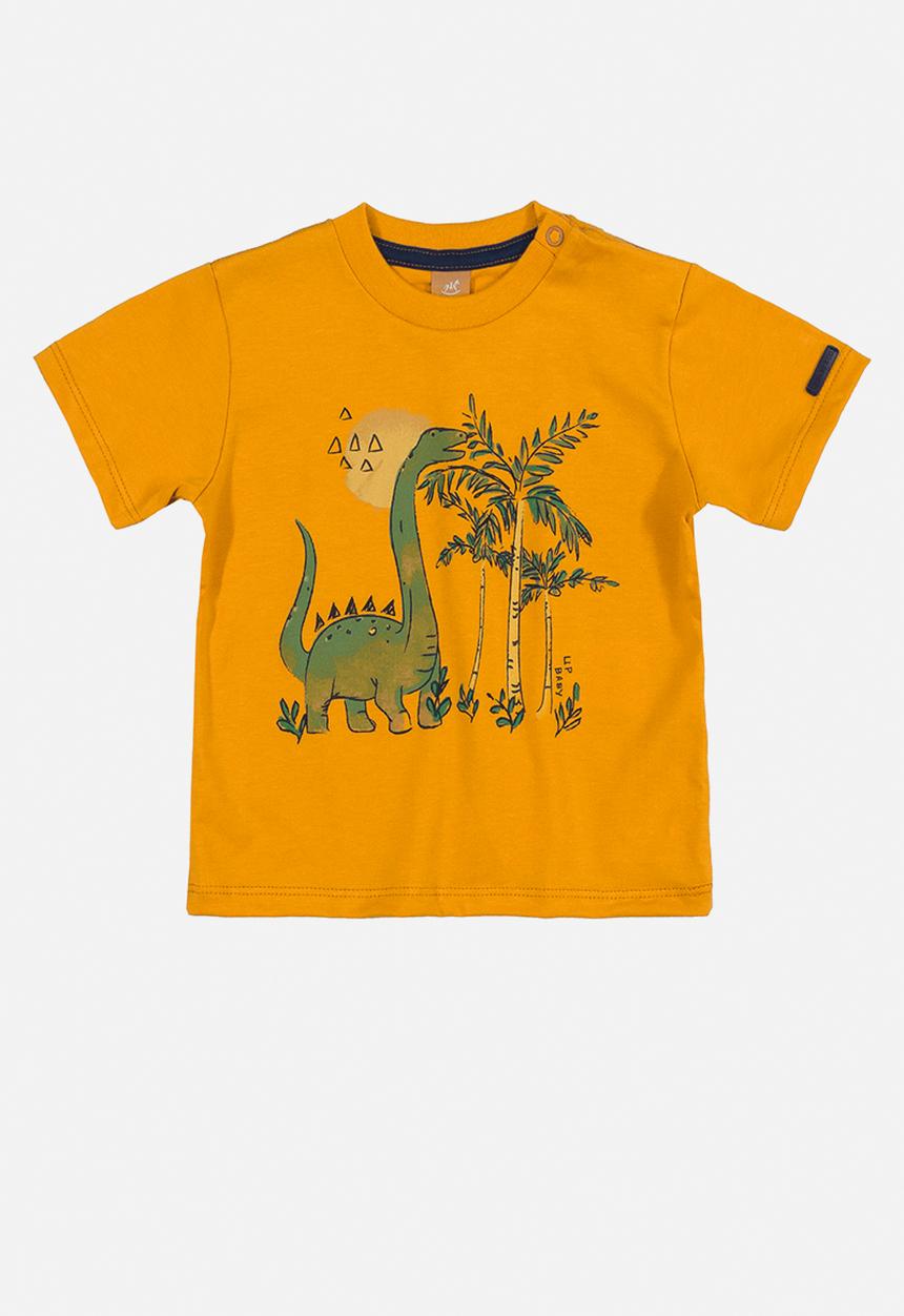 UP Baby - Baby boys graphic tee & shorts set - dark yellow & navy 