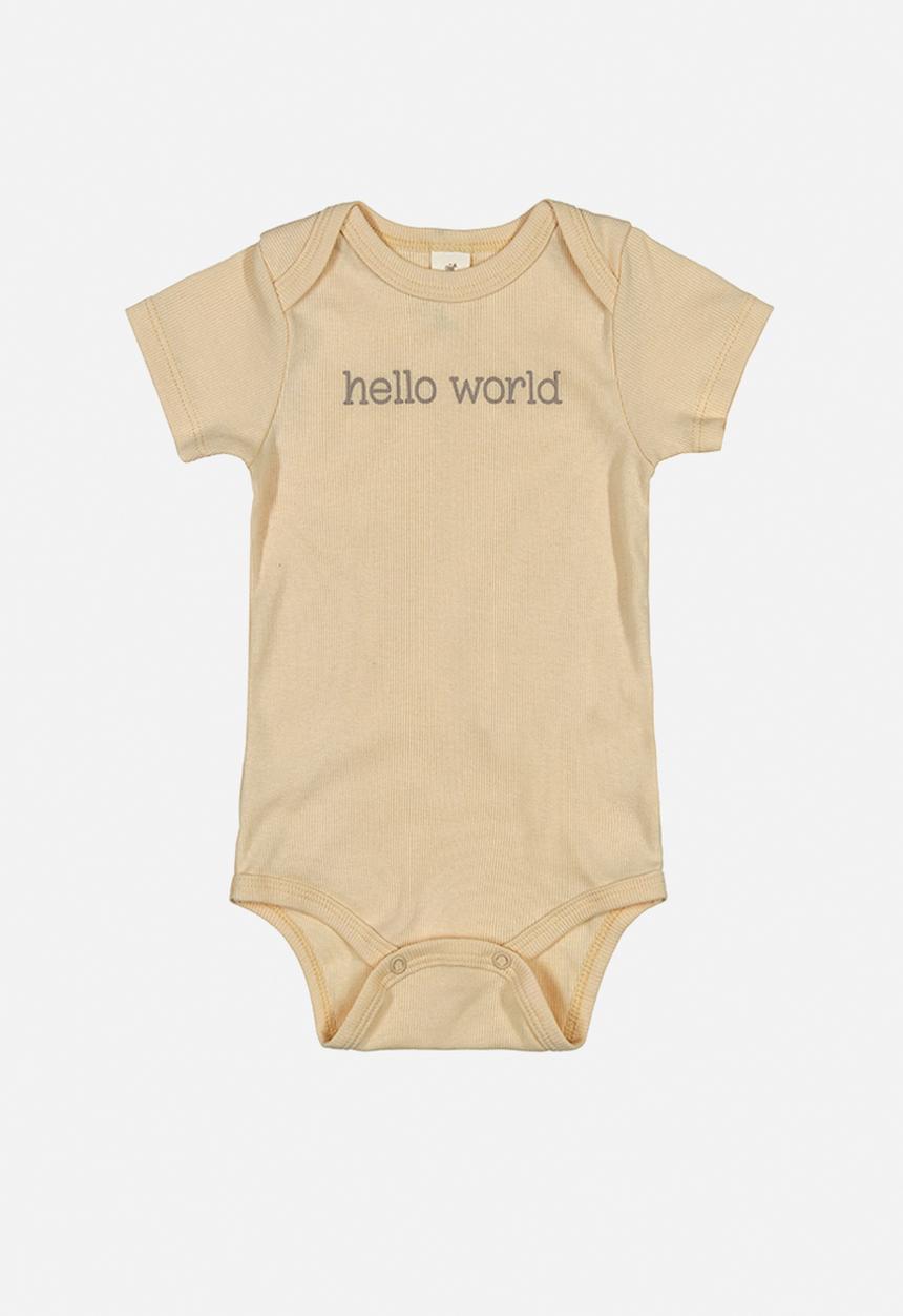 UP Baby - Baby boys slogan bodysuit - light yellow