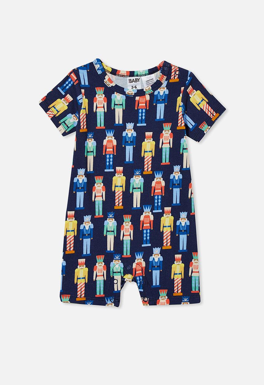 Cotton On - The short sleeve romper - nutcracker xmas/indigo
