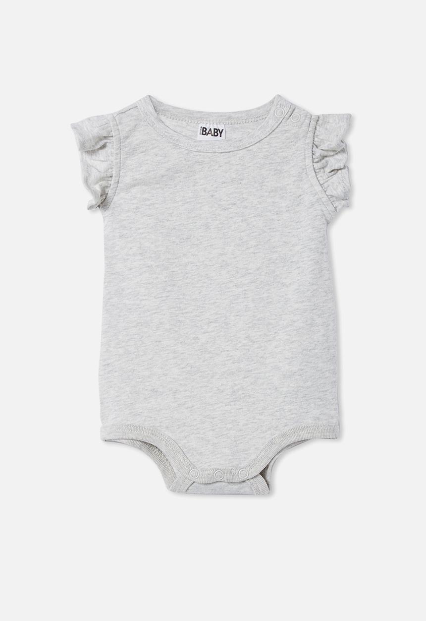 Cotton On - The sleeveless ruffle bubbysuit - cloud marle