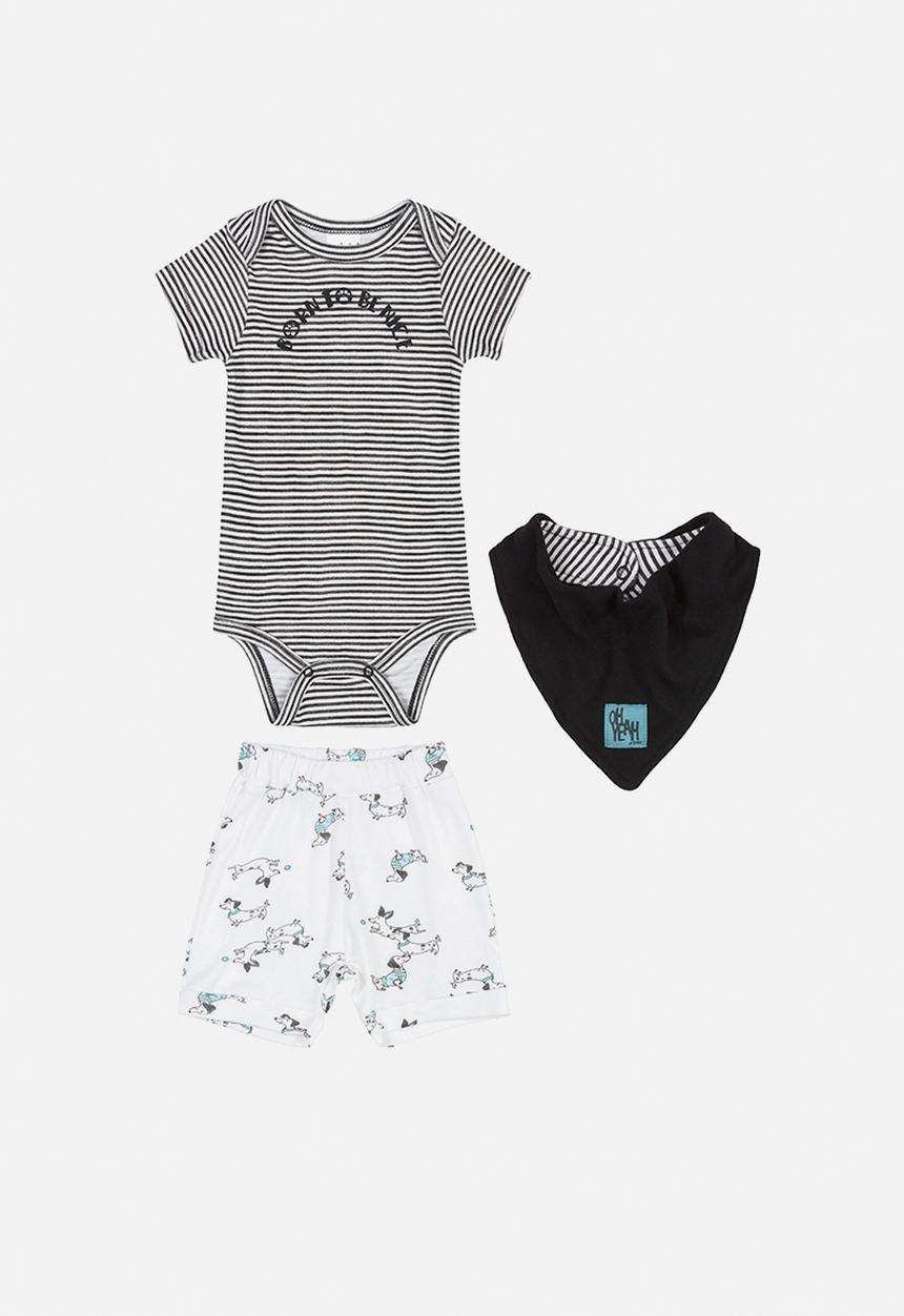 UP Baby - Baby boys 3 piece set - black & white 