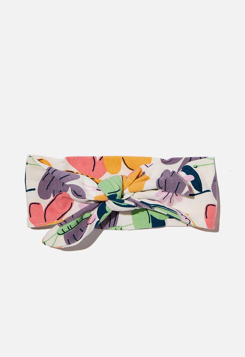 Cotton On - The tie headband - vanilla/papaya beatrice butterfly