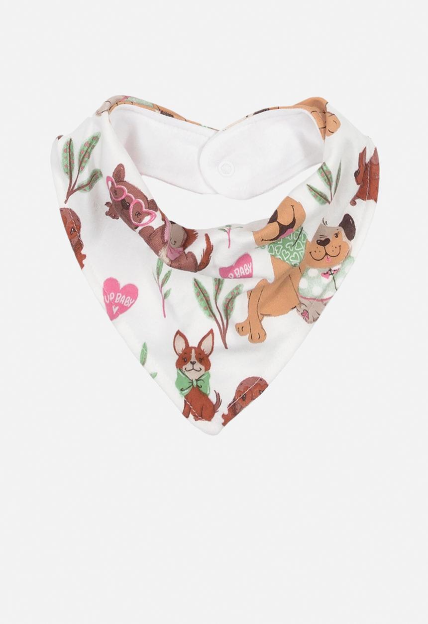 UP Baby - Baby girls aop bib - white