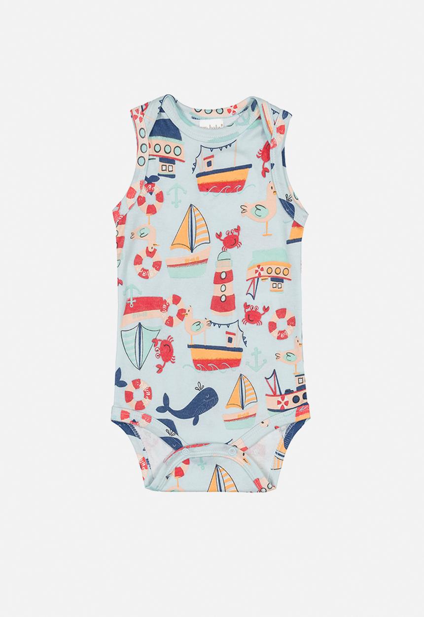 UP Baby - Baby boys aop bodysuit - blue