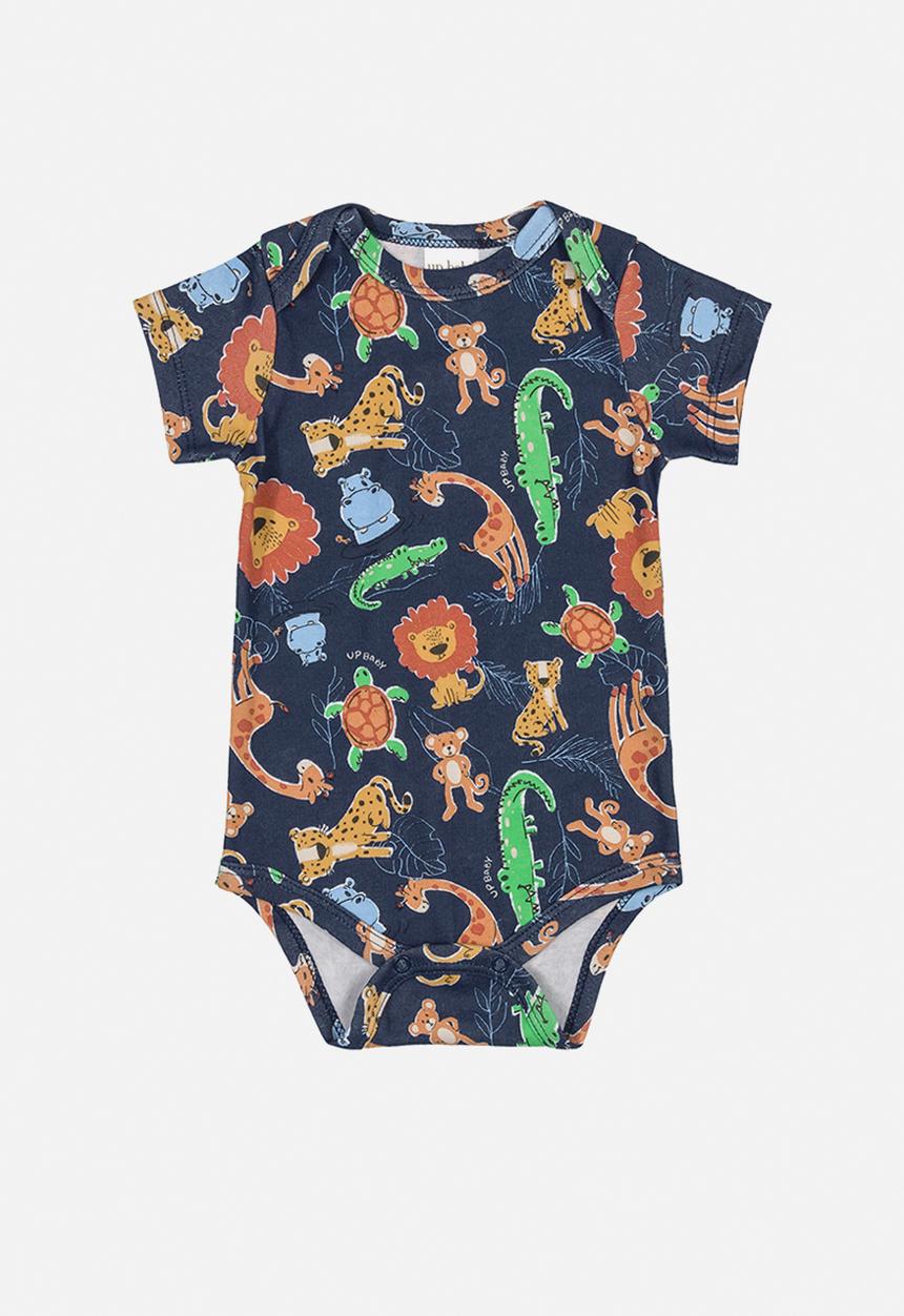 UP Baby - Baby boys aop short sleeve bodysuit - dark blue