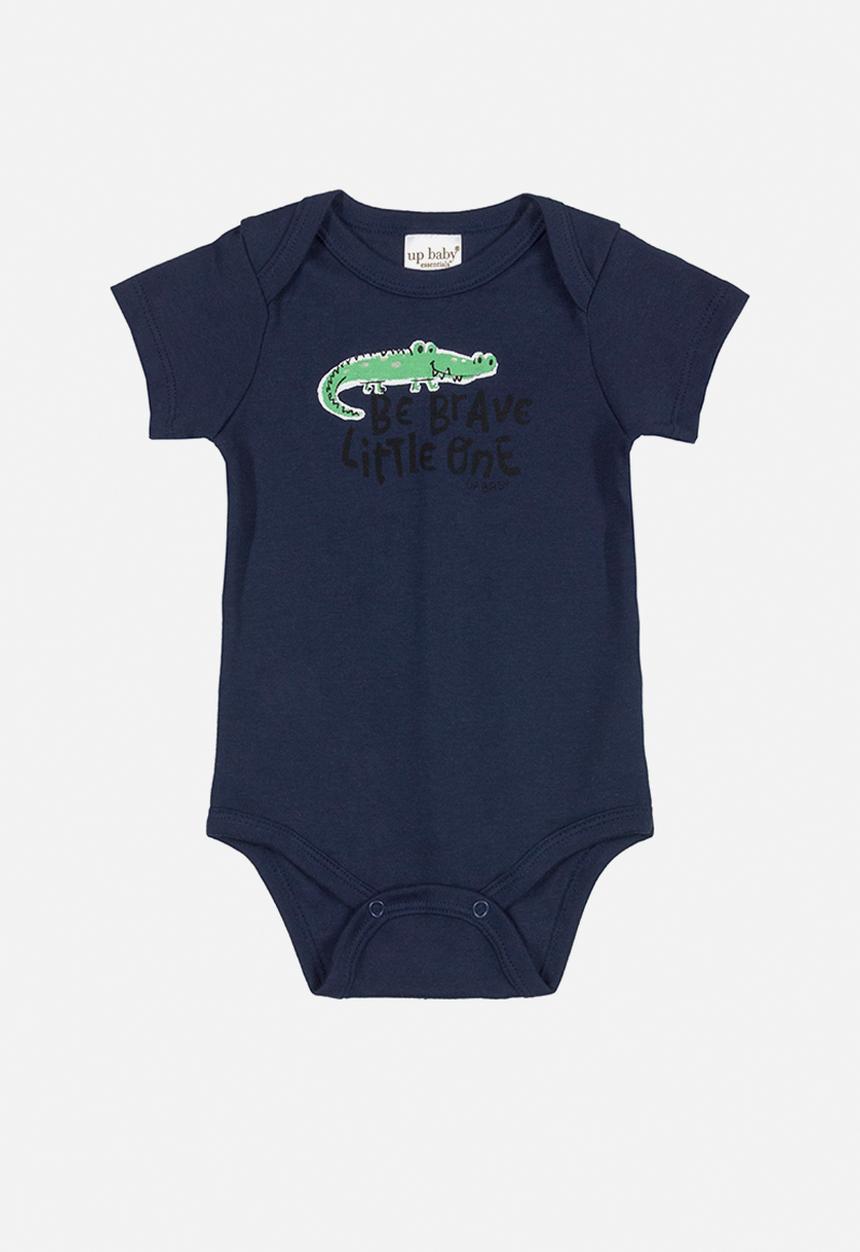 UP Baby - Baby boys short sleeve graphic bodyvest - dark blue