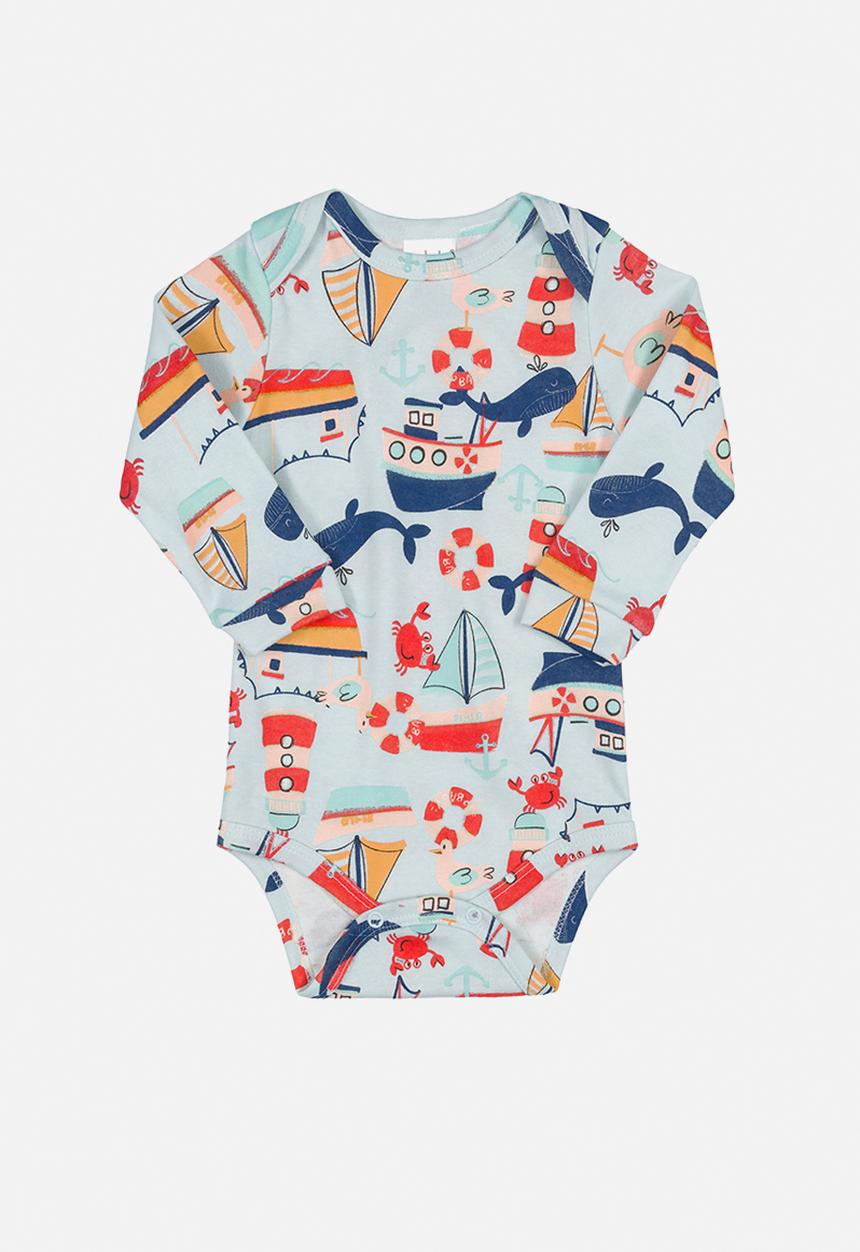 UP Baby - Baby boys long sleeve aop bodyvest - light blue