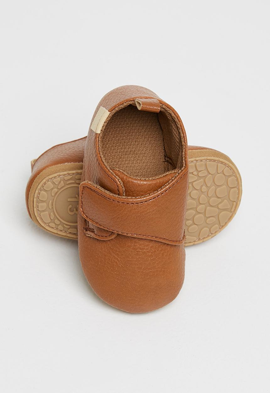 Pop Candy - Baby boys pu pram shoe - tan