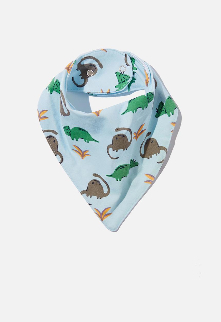 Cotton On - The bandana bib - frosty blue/dino mates